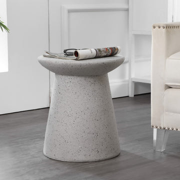 Hollie 18" Minimalist Modern Drum Accent Table Pedestal - JONATHAN Y